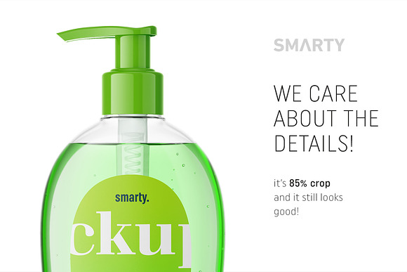 Pump transparent bottle mockup in Product Mockups - product preview 3