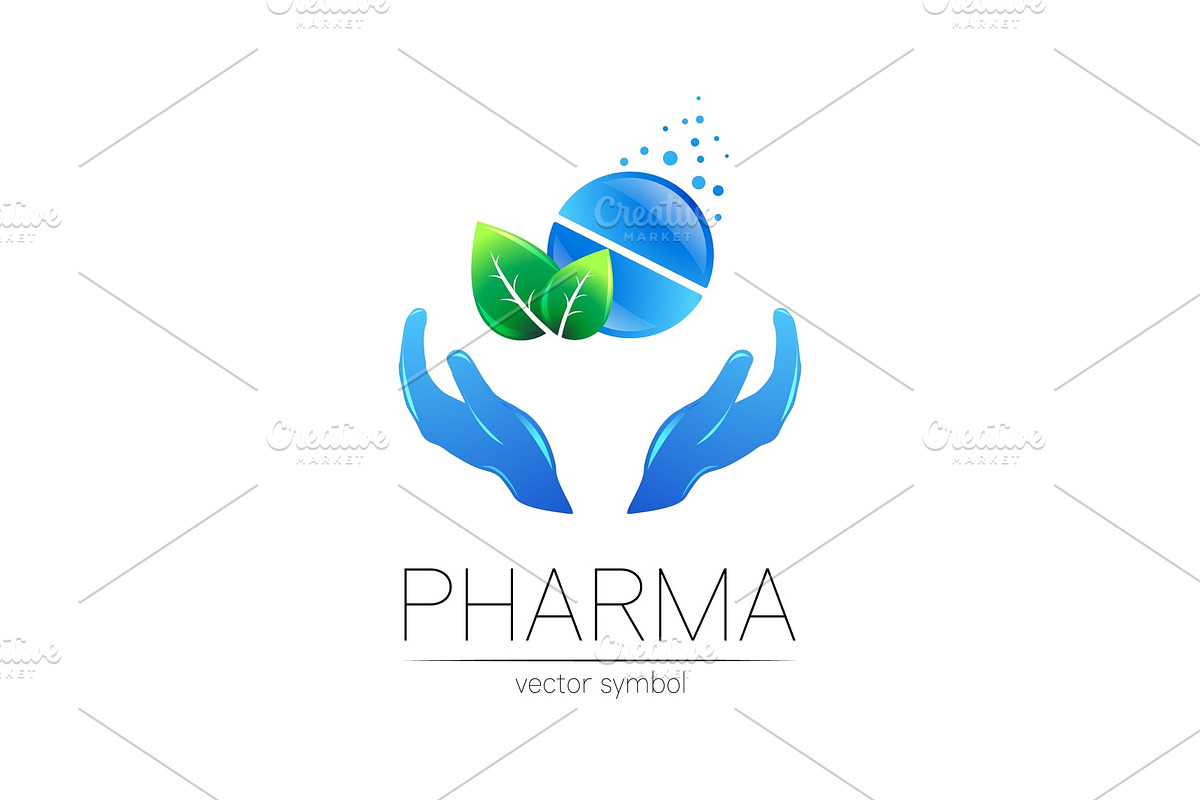 Pharmacy vector symbol with green in Objects - product preview 8
