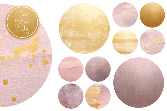 Blush & Gold Circle Clipart Set in Illustrations - product preview 2