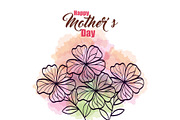 happy mother day card with flowers