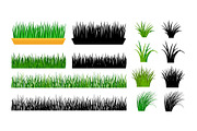 Green grass gardening elements
