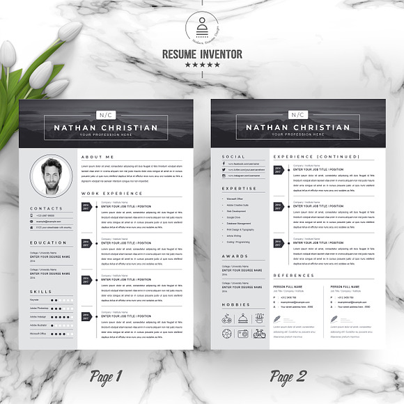 Modern & Creative Resume/CV Template in Letter Templates - product preview 1