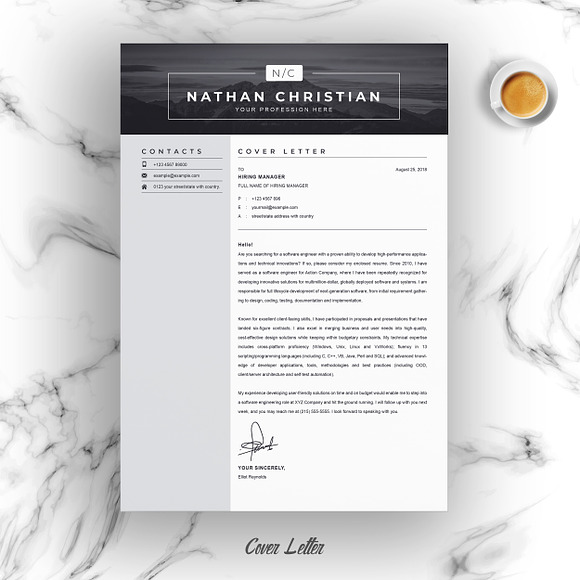 Modern & Creative Resume/CV Template in Letter Templates - product preview 3
