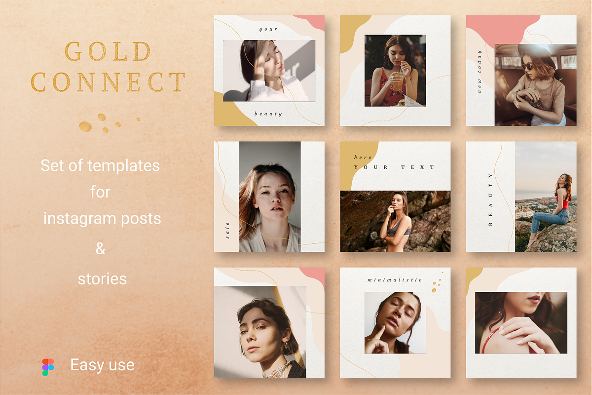 GOLD CONNECT Instagram Templates in Instagram Templates - product preview 8