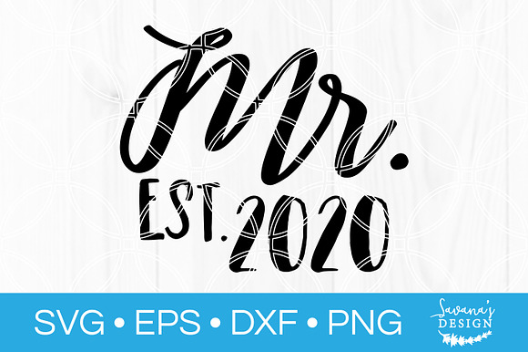 Mr Est 2020 SVG Wedding SVG in Illustrations - product preview 1