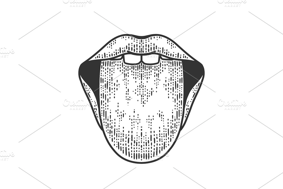 tongue sticking out sketch vector in Illustrations - product preview 8