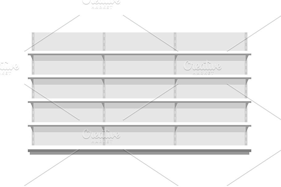 White empty store shelves in Illustrations - product preview 8