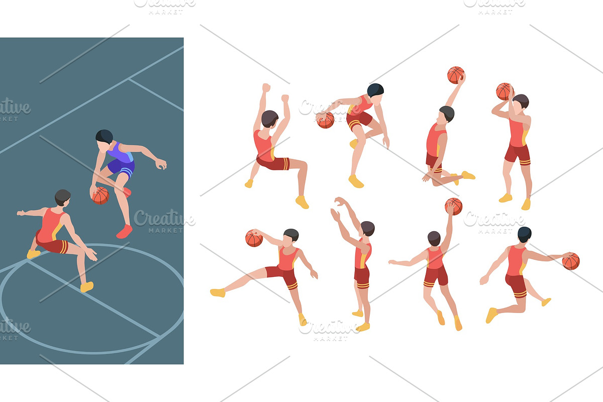 Basketball game. Sport players in in Graphics - product preview 8