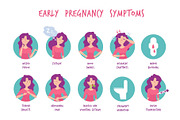 Pregnancy symptoms. Woman morning