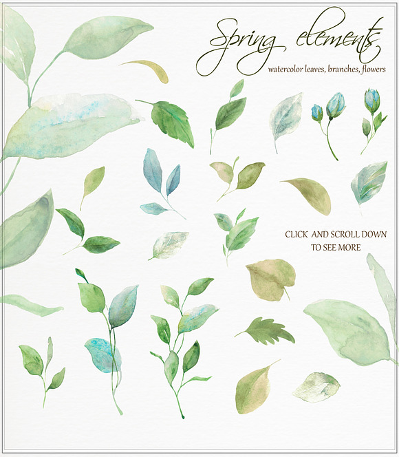 Fresh spring watercolors in Illustrations - product preview 4