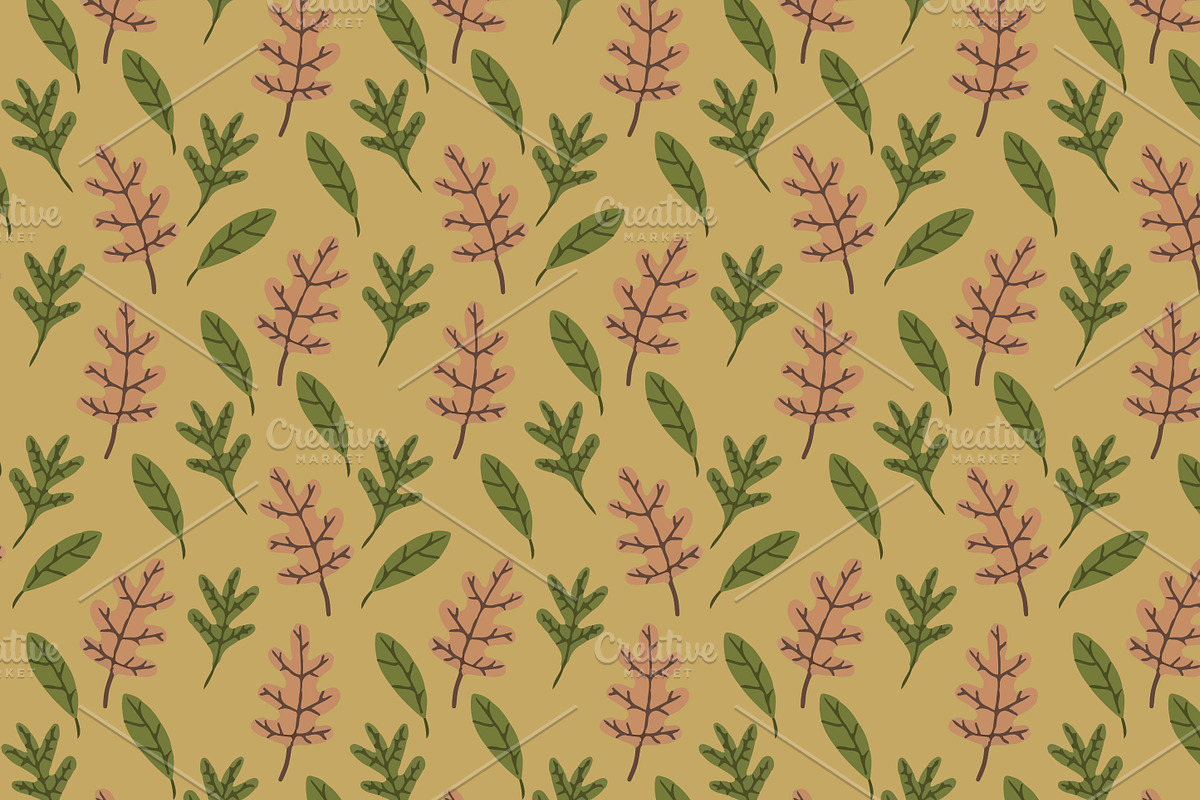 Fall Leaves Seamless Pattern in Patterns - product preview 8