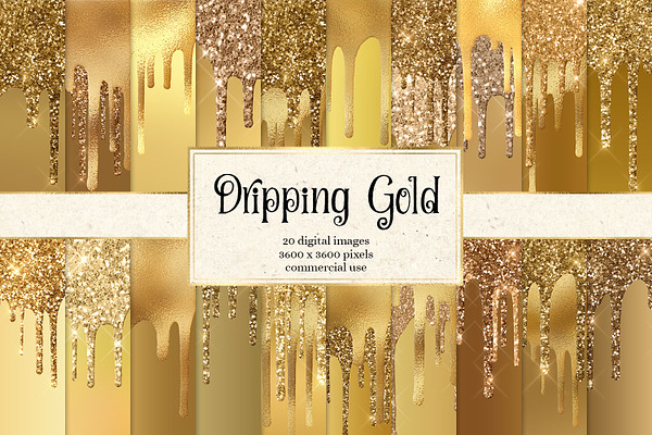 Dripping Gold Digital Paper