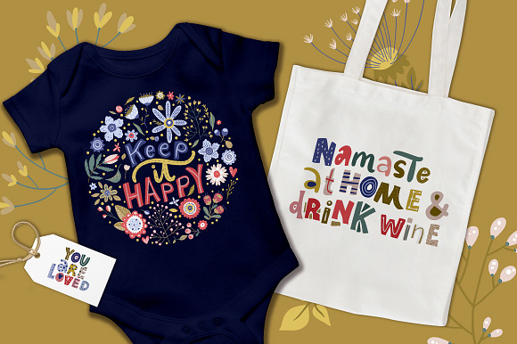 Think Positive. Floral Bundle. in Illustrations - product preview 1