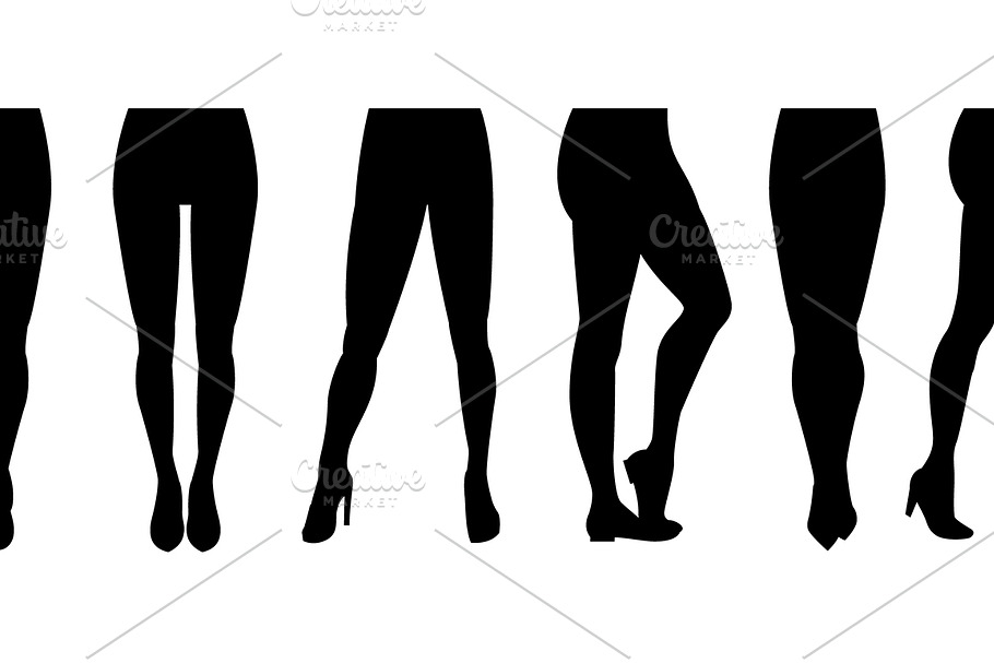 Cartoon Women Legs Set Different in Objects - product preview 8