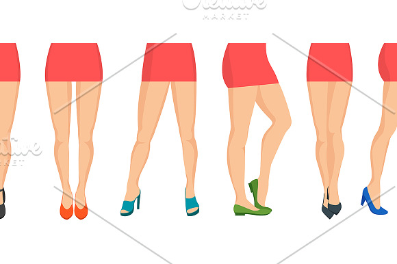 Cartoon Women Legs Set Different in Objects - product preview 1