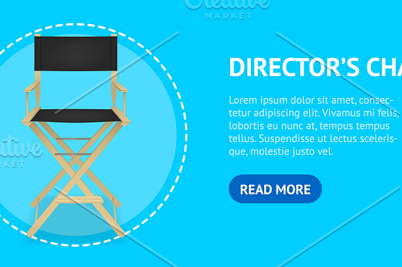 Realistic 3d Director Cinema Chair. in Objects - product preview 3