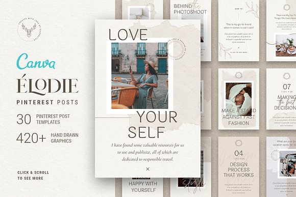 Elodie - Canva Pinterest Templates in Pinterest Templates - product preview 22