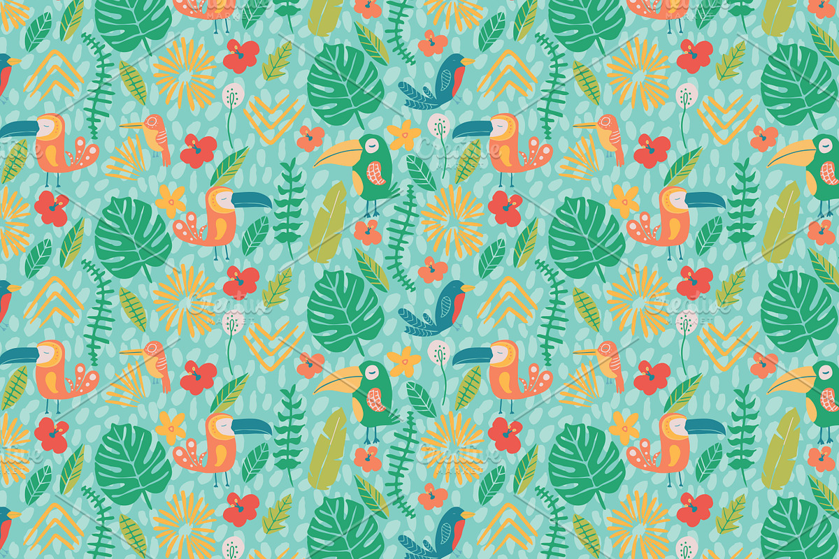 Jungle Birds Tropical Pattern in Patterns - product preview 8