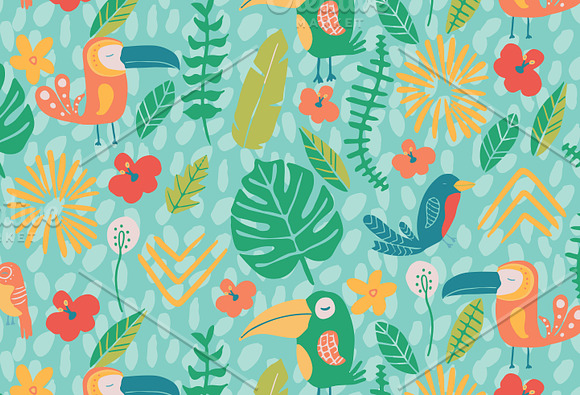 Jungle Birds Tropical Pattern in Patterns - product preview 1