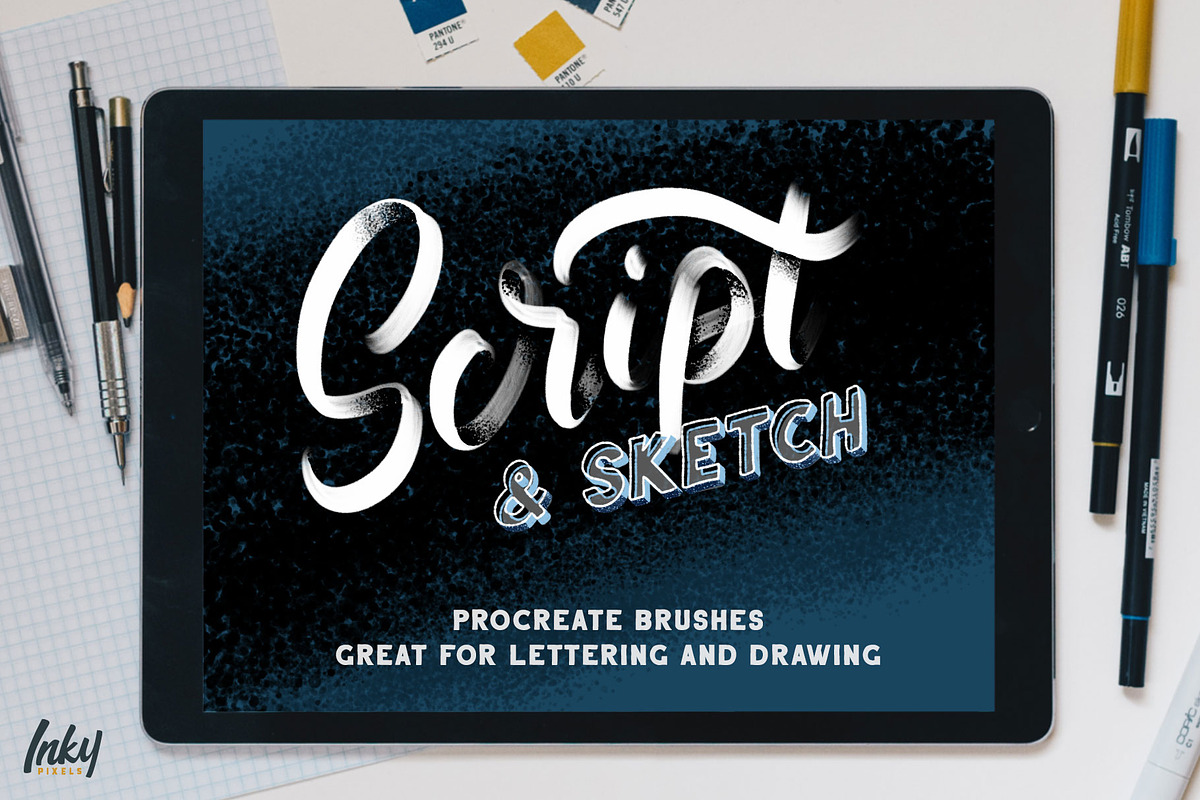 Script & Sketch Procreate Brushes in Add-Ons - product preview 8