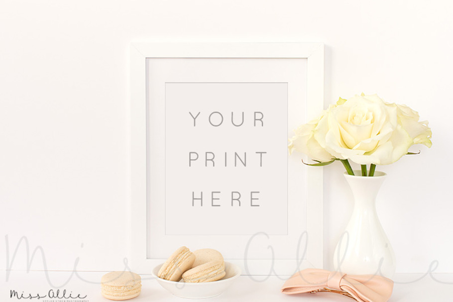 Frame mockup white bow in Product Mockups - product preview 8