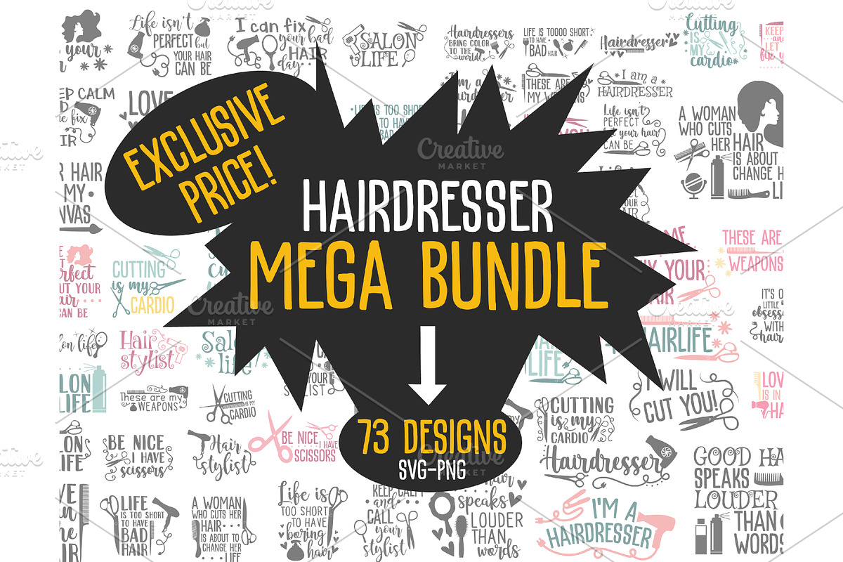 Hairdresser SVG MEGA bundle in Objects - product preview 8