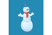 Snowman with top hat and scarf