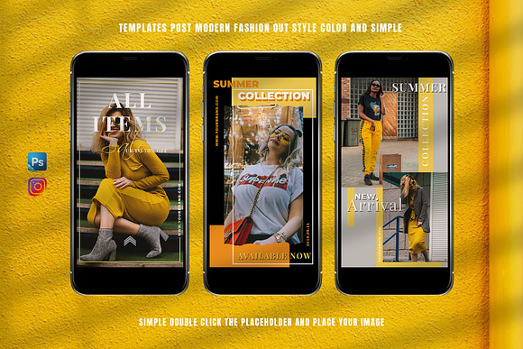 Yellow Girl Stylish Animated Stories in Instagram Templates - product preview 1