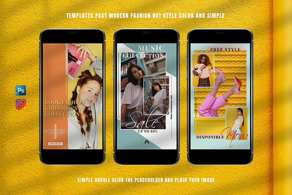 Yellow Girl Stylish Animated Stories in Instagram Templates - product preview 2