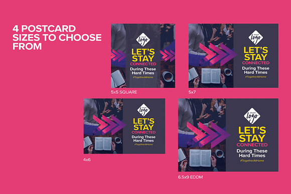 Let's Stay Connected COVID-19 in Postcard Templates - product preview 4