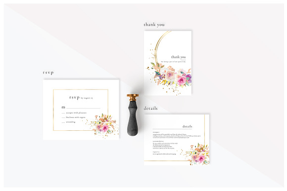 Watercolor Wedding Invitation Suite in Wedding Templates - product preview 4
