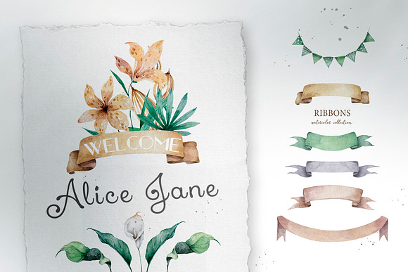 Cute Zebras Watercolor Jungle in Illustrations - product preview 6