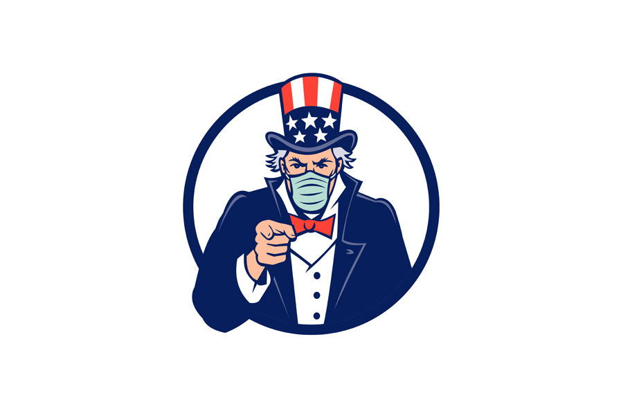 Uncle Sam Wearing Mask Pointing Icon