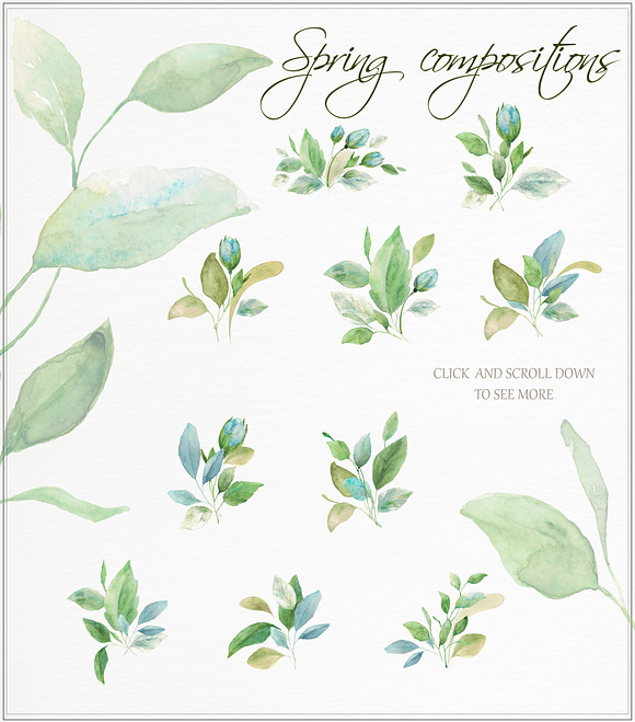 Fresh spring watercolors in Illustrations - product preview 7