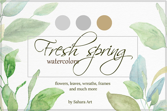 Fresh spring watercolors in Illustrations - product preview 8