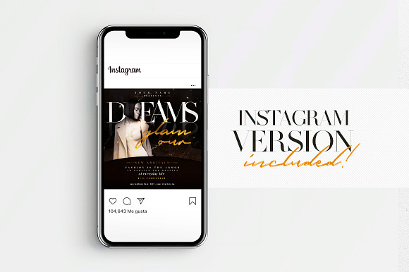 Dreams Glamour Flyer + Instagram in Flyer Templates - product preview 2