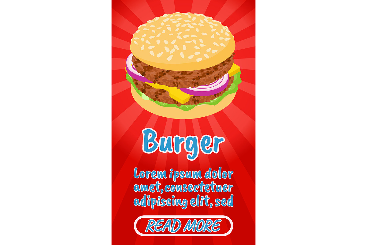 Burger concept banner in Illustrations - product preview 8