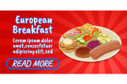 European breakfast concept banner