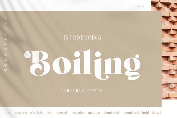Boiling Variable fonts in Serif Fonts - product preview 11