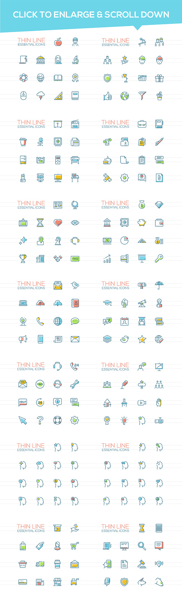 360+ Thin Line Design Icons Bundle in Contact Icons - product preview 6