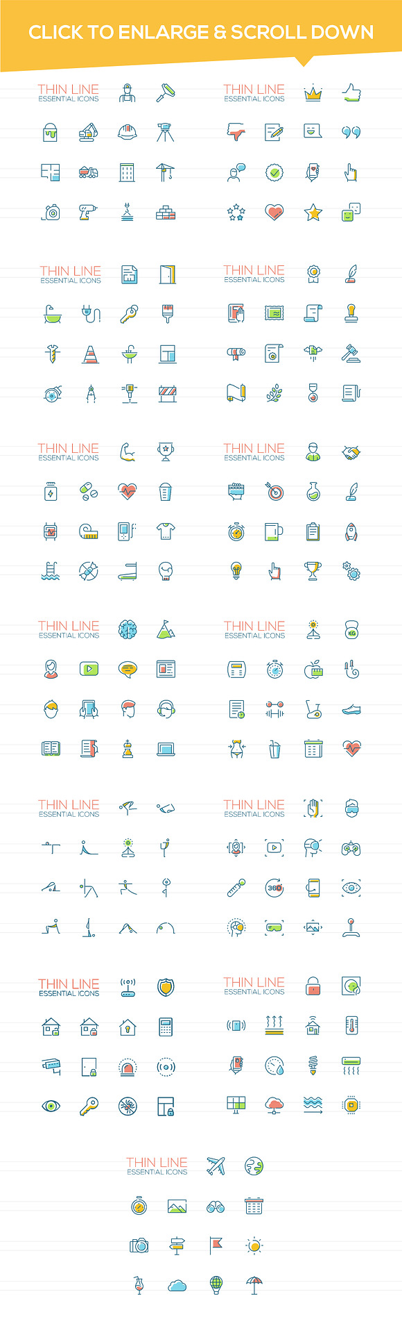 360+ Thin Line Design Icons Bundle in Contact Icons - product preview 7
