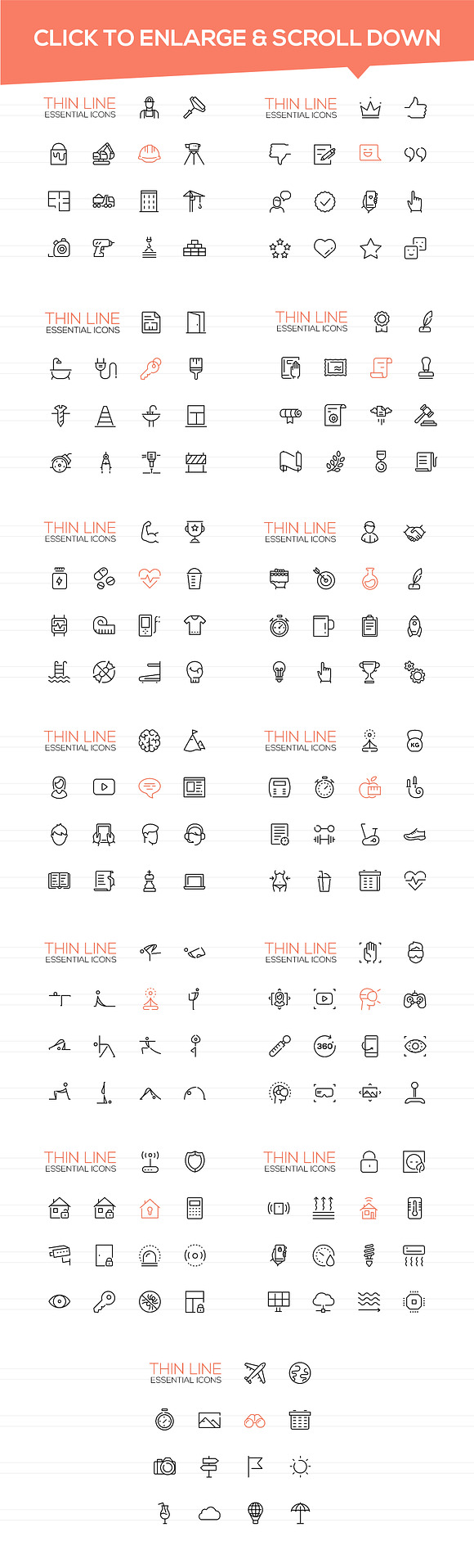 360+ Thin Line Design Icons Bundle in Contact Icons - product preview 9