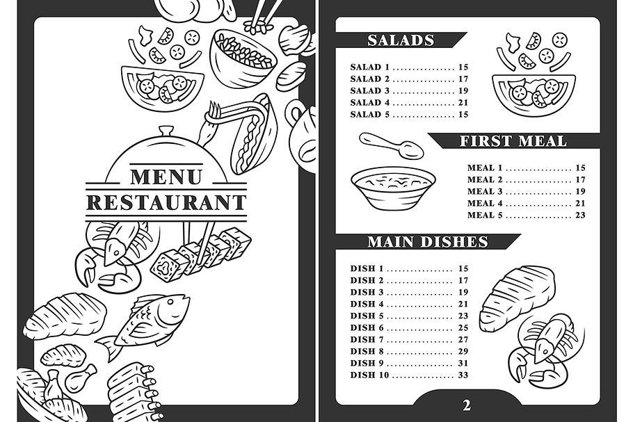 Restaurant menu cover template in Flyer Templates - product preview 8