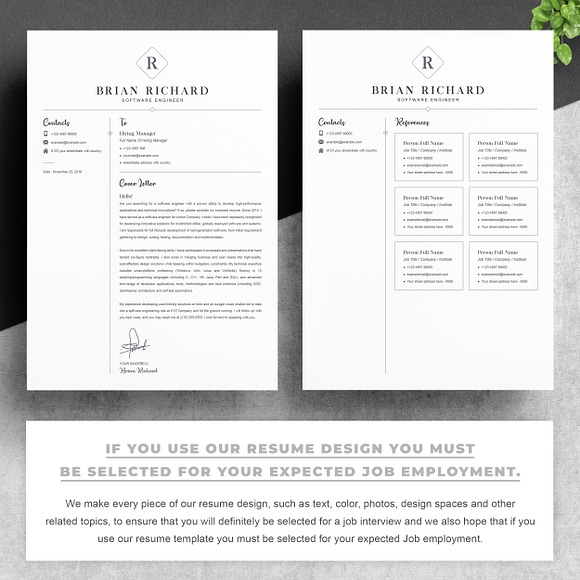 Clean Word Resume / CV Template in Letter Templates - product preview 2