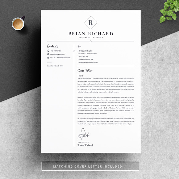 Clean Word Resume / CV Template in Letter Templates - product preview 3