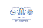 Sports, training camp concept icon