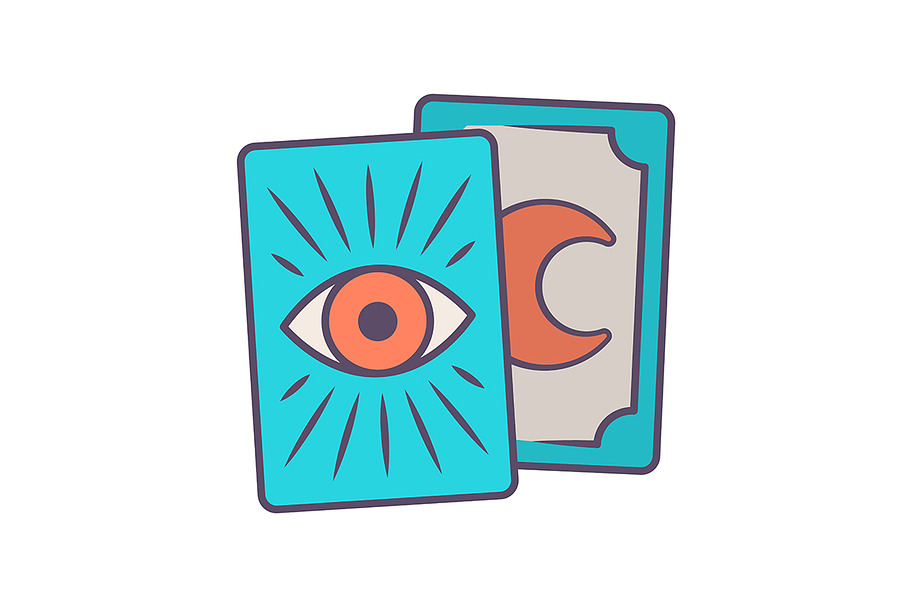 Tarot cards blue color icon