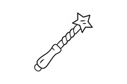 Witch wand linear icon