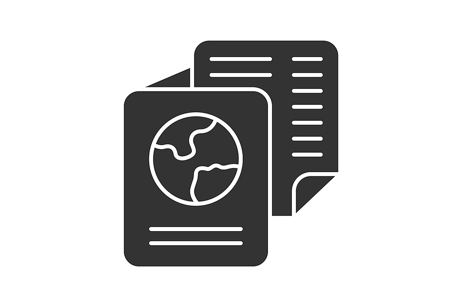 Immigration documents glyph icon in Icons - product preview 8