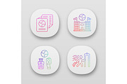 Immigration app icons set